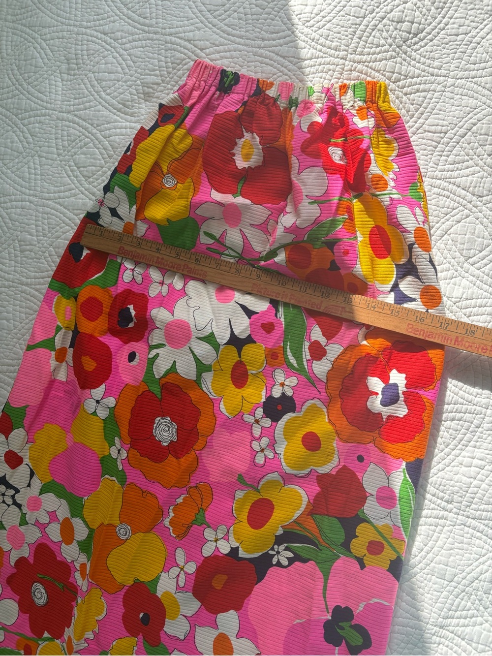 Vintage Floral Maxi Skirt in Pink Multi Size 10 Point of View - Picture 6 of 10
